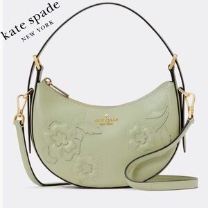 NWT KATE SPADE Madison Floral Applique Crescent Shoulder Bag‎